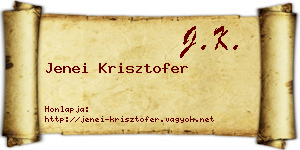 Jenei Krisztofer névjegykártya